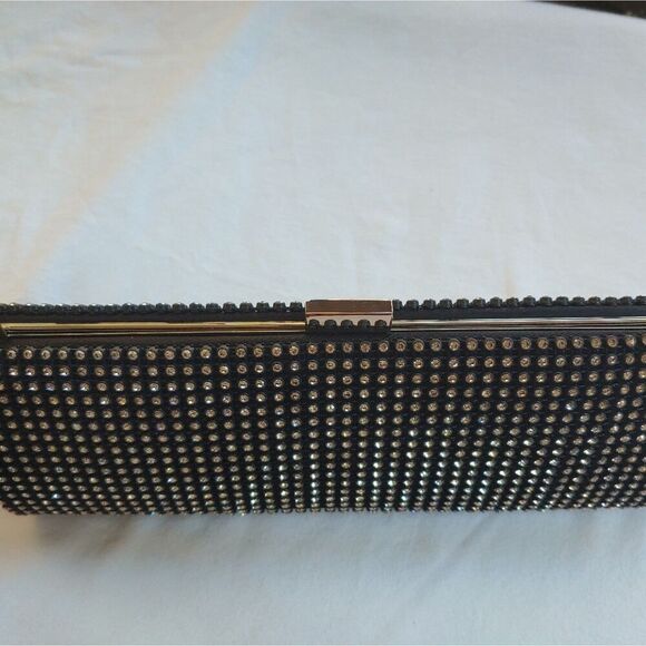 Zoe Adams Women's Black/Clear Rhinestone Convertible Clutch Bag. - Picture 5 of 6